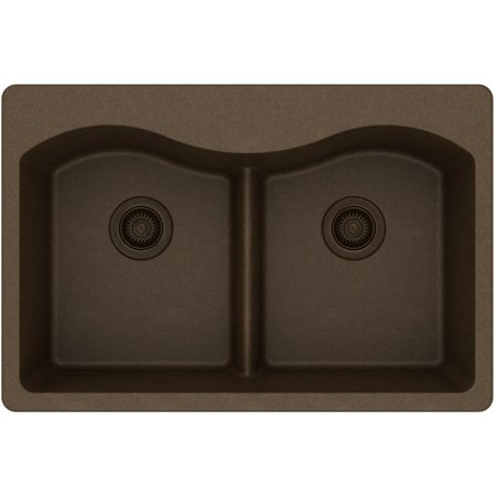 Elkay Elglb3322bk0 Harmony E Granite Double Bowl Top Mount Sink