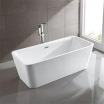 Bellaterra Home BA6901 69 in. Freestanding Acrylic Bathtub, Glossy White - 76 gal