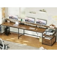 thumbnail image 5 of L Shaped Desk with Power Outlet and LED Lights, Corner Computer Desk with File Drawer for Home Office,  Gaming Desk,  Rustic Brown, 5 of 11