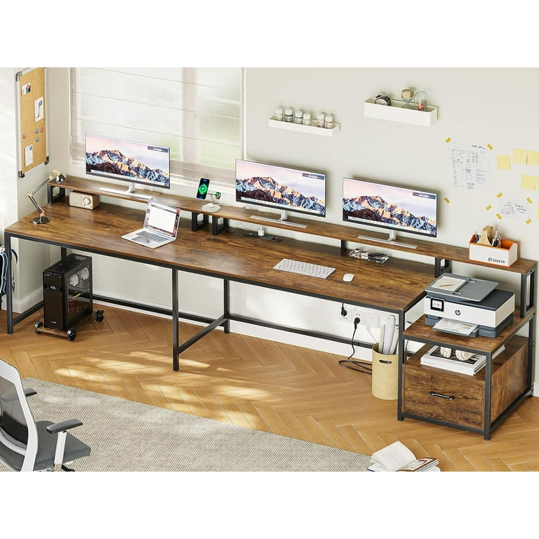L Shape Desk with File Drawer, 66” Computer Corner Desk with Hutch, Storage  Shelves, Printer Cabinet and Monitor Shelf, Computer Table Writing Desk  Workstation for Home Office, Black – Built to Order