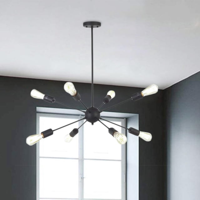 Luces de techo LED minimalistas Perfecl accesorio de iluminación de mediados de siglo negro 66x40cm
