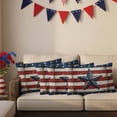 thumbnail image 5 of 2 Pack Outdoor Waterproof Throw Pillows,Retro USA Flag Wood Texture Decorative Rectangle Pillow Case Patio Pillows for Chair Couch Sofa 20x12in, 5 of 9