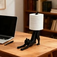thumbnail image 7 of Shoreew Cat Toilet Paper Holder Desktop Fun Roll Paper Holder Black Leopard Cat Toilet Roll Dispenser for Bathroom Decoration Storage, 7 of 7
