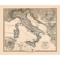 thumbnail image 2 of Stieler 23x20 Black Ornate Wood Framed with Double Matting Museum Art Print Titled - Italy - Stieler 1885, 2 of 4