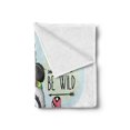thumbnail image 2 of Be Wild Soft Flannel Fleece Throw Blanket, Tribal Cartoon of a Panda an Owl and a Bird with Feathers Bohemian Feels Print, Cozy Plush for Indoor and Outdoor Use, 60" x 80", Multicolor, by Ambesonne, 2 of 5