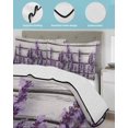 thumbnail image 4 of Spring Lavender Floral Queen Size Down Alternative Comforter,Lightweight Comforter Quilt Bedding Set with Pillow Shams Botanical Flower Vintage Wood Grain Bed Comforter Duvet Insert 90"x96", 4 of 7