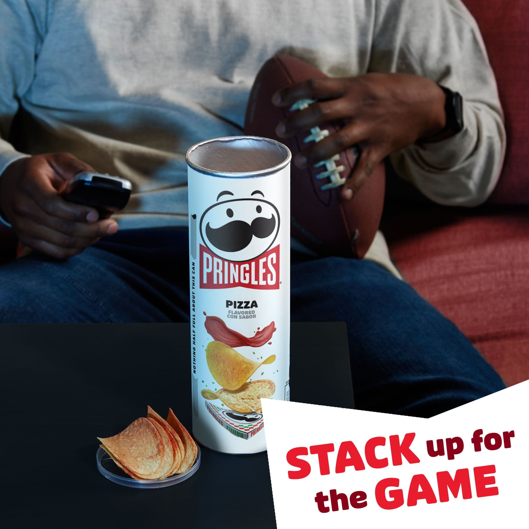 Pringles Pizza Potato Crisps Chips, Lunch Snacks, 5.5 oz Canister