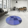 thumbnail image 4 of Ahgly Tapis Rond Lavable en Machine Intérieur Transitionnel Bleu Ciel, 4 Pieds Rond, 4 of 7