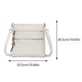thumbnail image 2 of Bolso Bandolera Piel Auténtica Con Múltiples Bolsillos Cruzado para Mujer () Blanco, 2 of 4