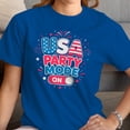 thumbnail image 3 of Smartprints Usa Party Mode on Patriotic Women's T-Shirt Royal Blue, Cotton, S, 3 of 4