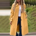 thumbnail image 5 of YFNNUP Womens Peacoat Single-Breasted Fleece Trench Coats Dressy Solid Long Jacket 2025 Fall Winter Outerwear, 5 of 8