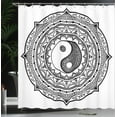 thumbnail image 4 of Ambesonne Japanese Shower Curtain, Ying Yang, 69"Wx70"L, Black White, 4 of 5