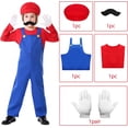 thumbnail image 4 of Satmonnus Super Brothers Costume Halloween Cosplay Jumpsuits with Hat and Mustaches, Festivals and Carnivals, Fancy Dress Outfits Halloween Costumes, Family Matching Halloween Cosplay Outfits, 4 of 8