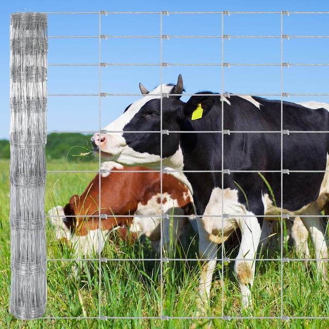 Memoryfield 5ft x 164ft Galvanized Livestock Fence, Wire Cattle Farm Fence for Cattle, Goat Yard