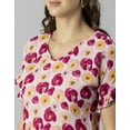 thumbnail image 6 of Moomaya Womens Printed Viscose Top, Ruffled, V-Neck, Elbow Sleeves Loose-Fit Summer Tops, 6 of 7