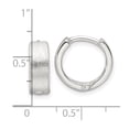 thumbnail image 2 of 925 Sterling Silver Brushed and Polished 5mm Hinged Hoop Earrings 13.5x14.5mm Wide 5mm Thick Hoop Earring for Women, 2 of 2