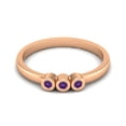 thumbnail image 1 of Round Shape Amethyst Stackable Women Ring 925 Sterling Silver Rose Vermeil Delicate Jewelry, 1 of 4