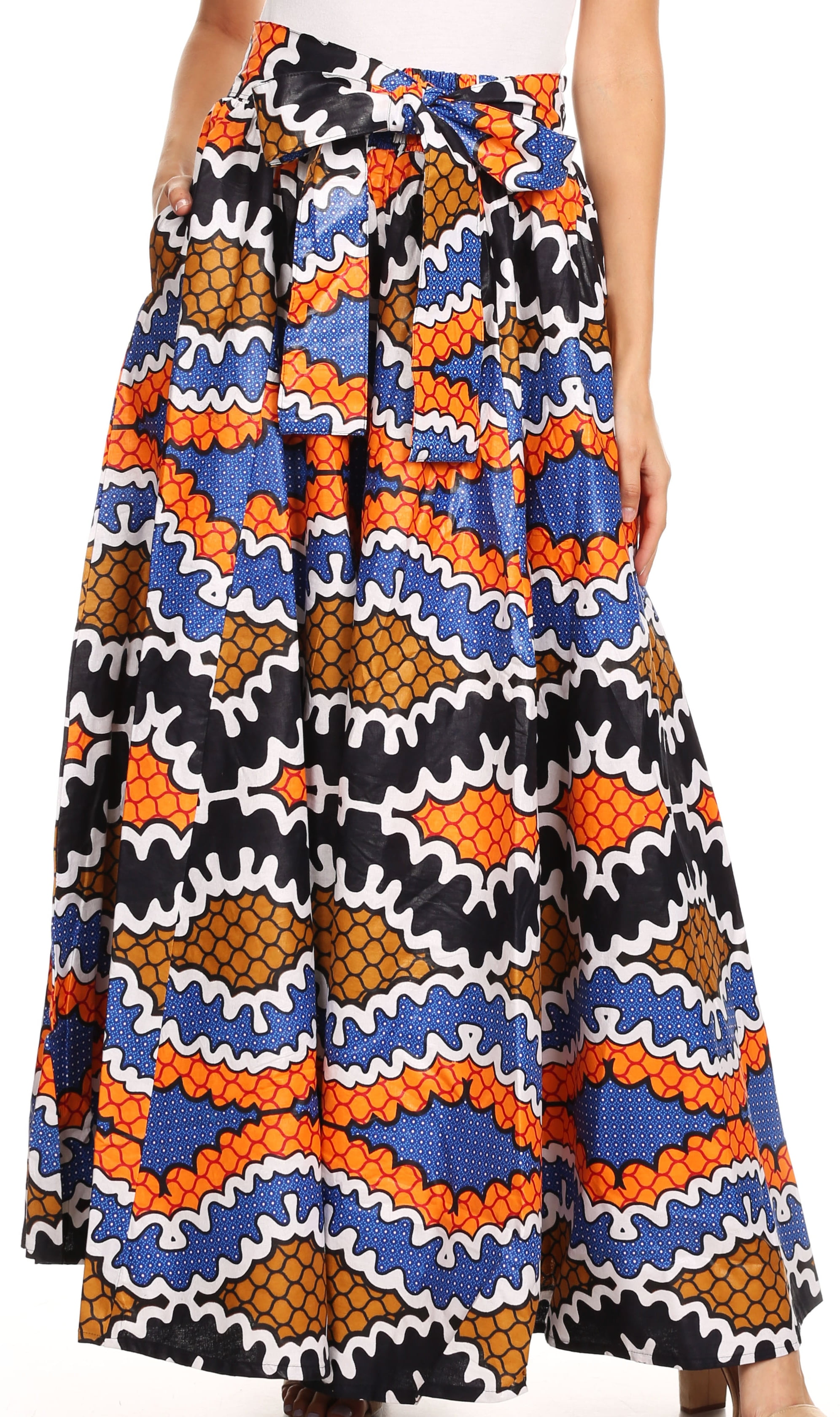 Sakkas Sora Women's Wide Leg Loose African Ankara Print Pants Casual  Elastic Waist - 541-salmon/royal - One Size Regular - Walmart.com