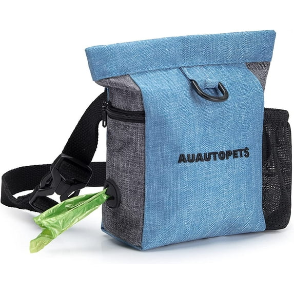Dog Treat Training Pouch Built-in Poop Bag Dispenser, Pet Waterproof Treat Training Bag