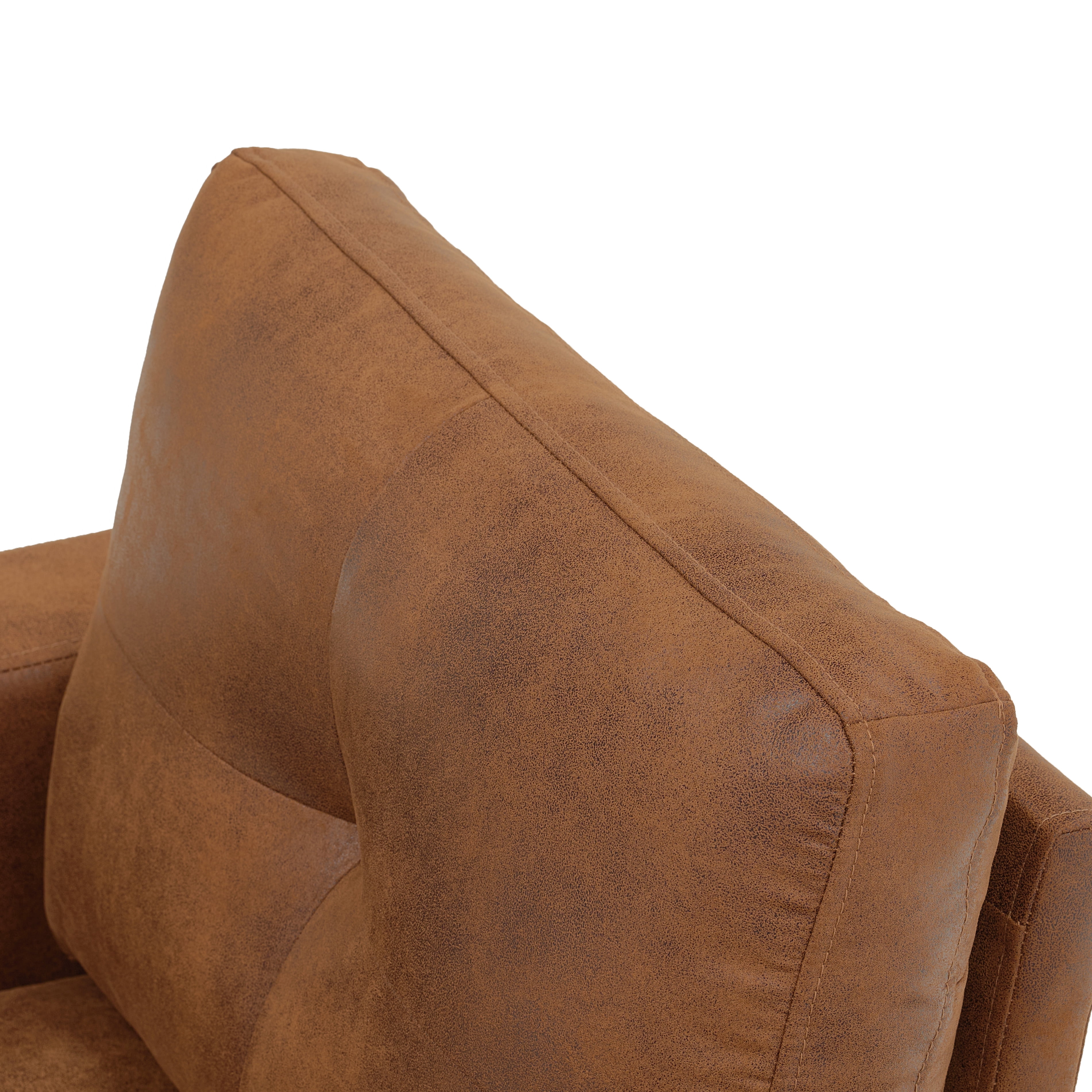 MOONMISS 360° Swivel Accent Chair with Point-Tufted Back & Textured, Upholstery Square Arm Armchair with Metal Pedestal Base, Soft Pillows for Living Room, Bedroom