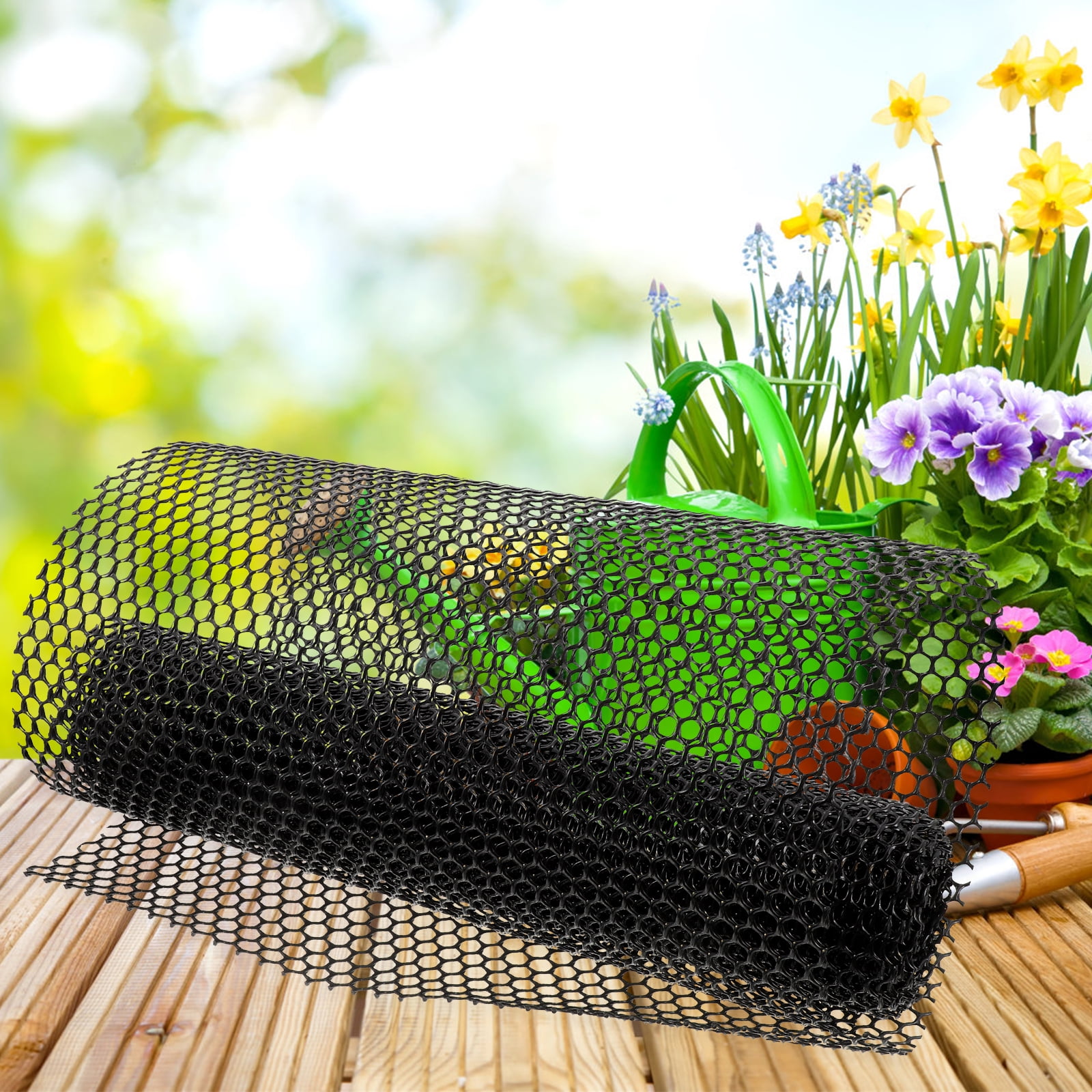 Baluue Garden Fence Roll Wire Fence Net Black Plastic 1 Roll 117.90X15.72X0.08in