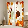 thumbnail image 3 of Manfei Happy Thanksgiving Black Out Curtains,Cute Turkey Curtains Pack of 2 (42x63 Each),Rustic Pumpkin Maple Bedroom Curtains For Girl Kids,Luxury Bedroom Decor, 3 of 6