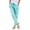 Sky Blue, variant on 55% Cotton/45% Polyester Women's Tapered Pants - Drawstring, Elastic Waist, with Pockets