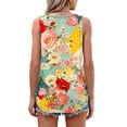 thumbnail image 4 of UPPADA Camisoles d'Été pour Femmes à Imprimé Floral, Col Ras du Cou, Sans Manches, Chemises Décontractées à Ourlet Fluide, Jolis T-Shirts, Chemises Coupe Ample, Hauts Confortables Multicolores, m, 4 of 7