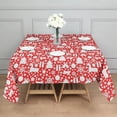 thumbnail image 3 of Red Christmas Deer and Gift Pattern Square Tablecloth,Waterproof Square Table Cover,Wipeable Spillproof Washable Table Cover for Home Kitchen Party Decor 42"X42"(107x107cm), 3 of 6