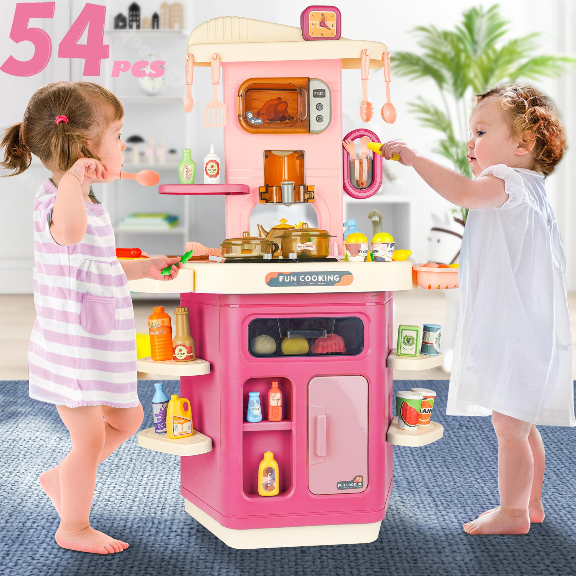 Uhomepro Play Kitchen Set for Kids, 59 PCS Pretend Food Kitchen Toys
