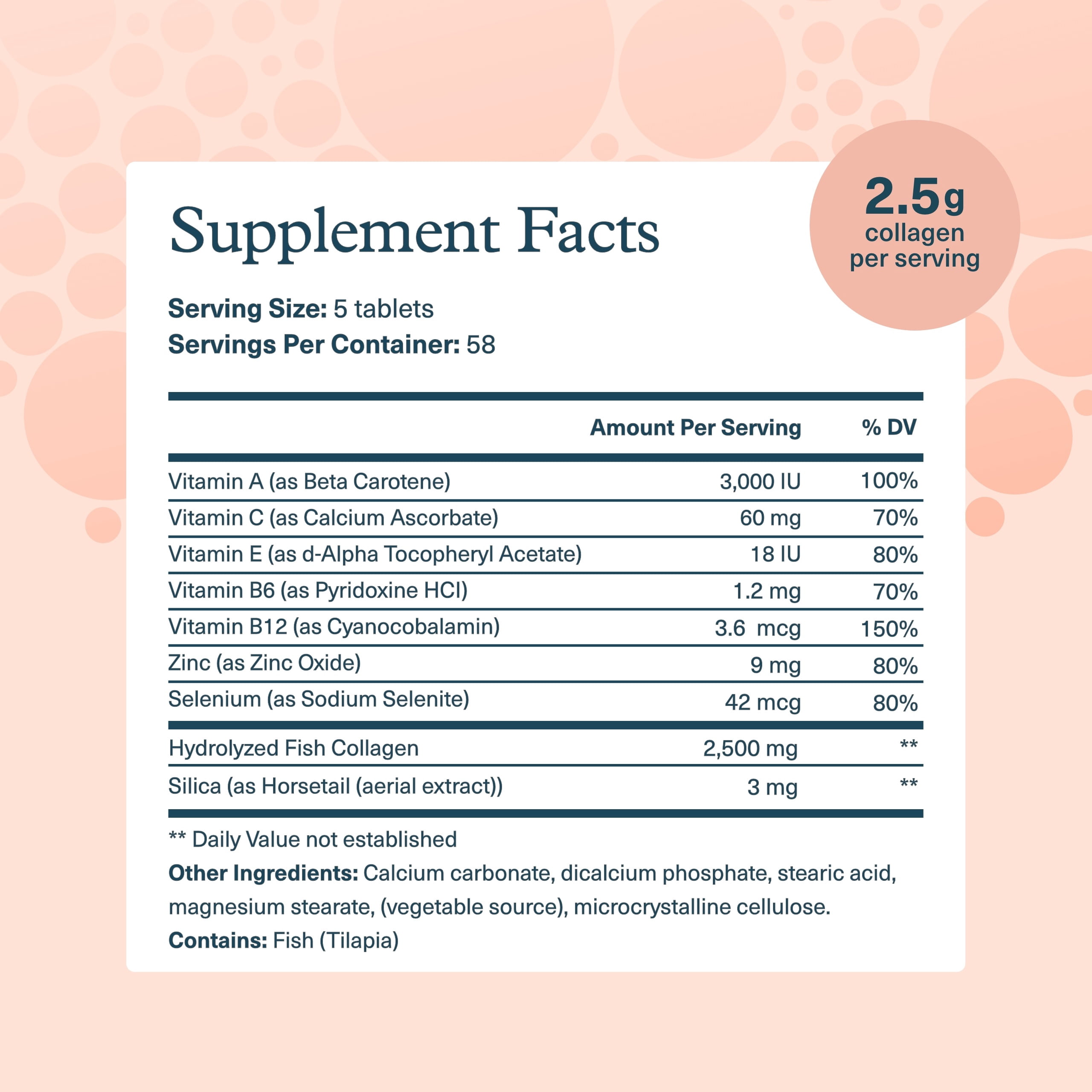 Youtheory Marine Collagen Tablets - 2,500 mg Fish-Sourced Collagen Peptides- With Vitamins A, C, E, B6 & B12 - Supports Joint & Nail Health* - Highly Absorbable - 290 Tablets (58-Day Supply)