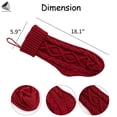 thumbnail image 2 of PULLIMORE 18 Inches Burgundy and Ivory Cable Knitted Christmas Stockings Xmas Tree Hanging Decor Gift - 3 Packs, 2 of 9