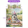 thumbnail image 5 of Happy Mother's Day Siberian Husky with Sweets and Flowers at a Picnic Quilt Bedding Set Husky Dog Lover Gifts 1 Blanket Bed Cover 2 Pillowcases - 13005, 5 of 5
