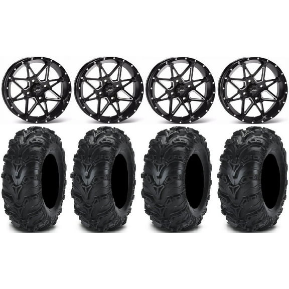 ITP Tornado 14" Wheels Black 28" Mud Lite II Tires Kawasaki Teryx Mule