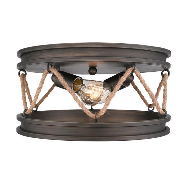 Golden Lighting 1048-FM GMT Flush Mount, Gunmetal Bronze