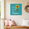 thumbnail image 5 of You Are My Sunshine Canvas Wall Art for Living Room, Vintage Country Yellow Sunflower Floral Bees Heart Teal Poster Print Painting for Bedroom Office Home Decor Wall Pictures Prepare To Hang 10"x10", 5 of 9