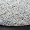 thumbnail image 3 of SAFAVIEH Berber Torvald Abstract Polyester Shag Area Rug, Ivory/Light Aqua, 8' x 8' Round, 3 of 8