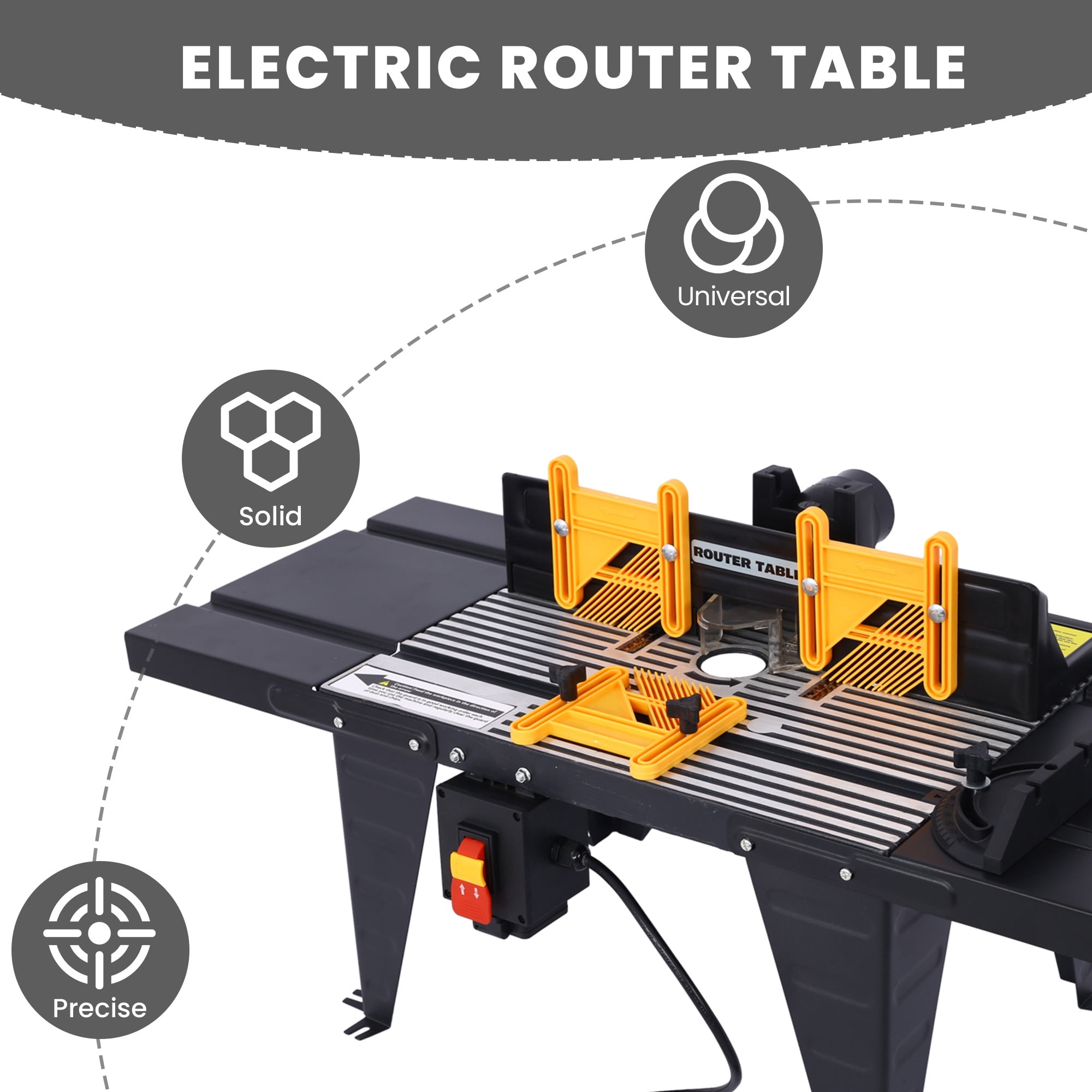 Router Table, Electric Router Table for Woodworking, Compact Benchtop Table with Heavy-Duty Aluminum Construction, Craftsman Table for Precision Cutting
