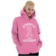 thumbnail image 3 of Stronger Than Yesterday Breast Cancer Hoodie Sweatshirt Women Brisco Brands 3X, 3 of 6