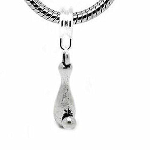 Bowling Pin Charm Dangle Bead Spacer For Snake Chain Charm Bracelet