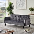 thumbnail image 2 of Beniamino 78'' Velvet Square Arm Sleeper, 2 of 5