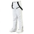 thumbnail image 4 of CQONEPT Womens Snow Ski Pants Windproof Waterproof Insulated Bib Overall Warm Snowboarding Padded Pant with Zip Pockets White S, 4 of 5