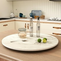 Sintered Stone Rotating Serving Tray for Dining Table, Lazy Susan Organizer for Kitchen Countertop and Party Serving Use.