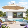 thumbnail image 4 of Bigleap 2 Tiers 10ft Offset Umbrella Cantilever Patio Hanging Umbrella Outdoor Market Umbrella,Beige, 4 of 9