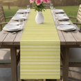 thumbnail image 4 of Light Yellow Striped Cotton Linen Rectangle Table Runners 13"x72", Farmhouse Stripes Modern Vintage Coffee Table Runner Dresser Scarves Luxury Table Runners for Wedding Party Banquet Dinner Decor, 4 of 8
