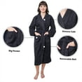 thumbnail image 4 of GOLD TEXTILES Premium Terry Cloth Robes for Women Lightweight Long Bathrobe, Adjustable Towel Robe Belt with Collar X-Large Long Black Pack of 1, 4 of 6