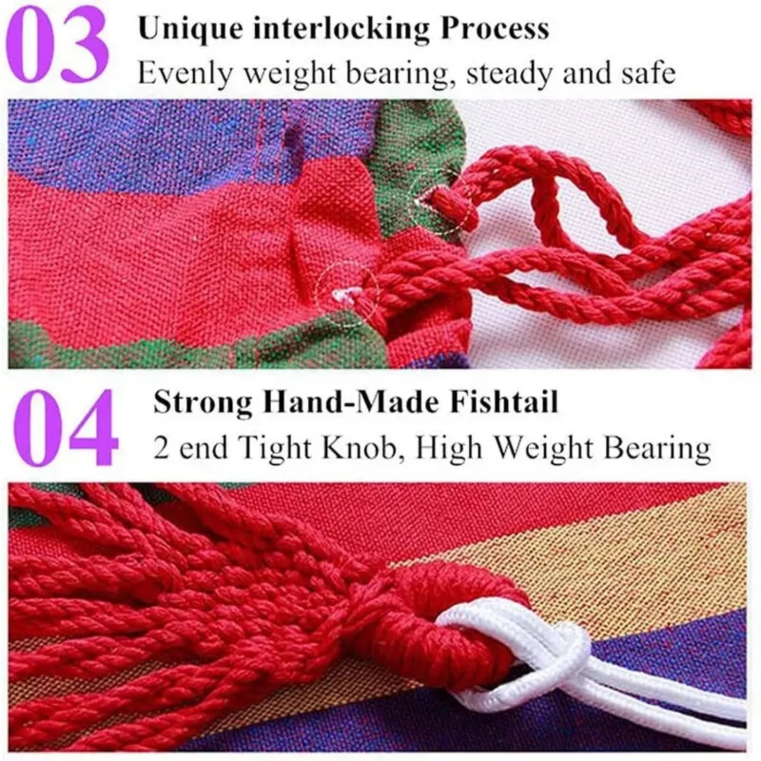 Mapskey Hammock Heavy-Duty 700lb Outdoor with Tree Strap for Camping Includes Bag,Two Anti Roll Balance Beam and Sturdy Tree Straps,Red