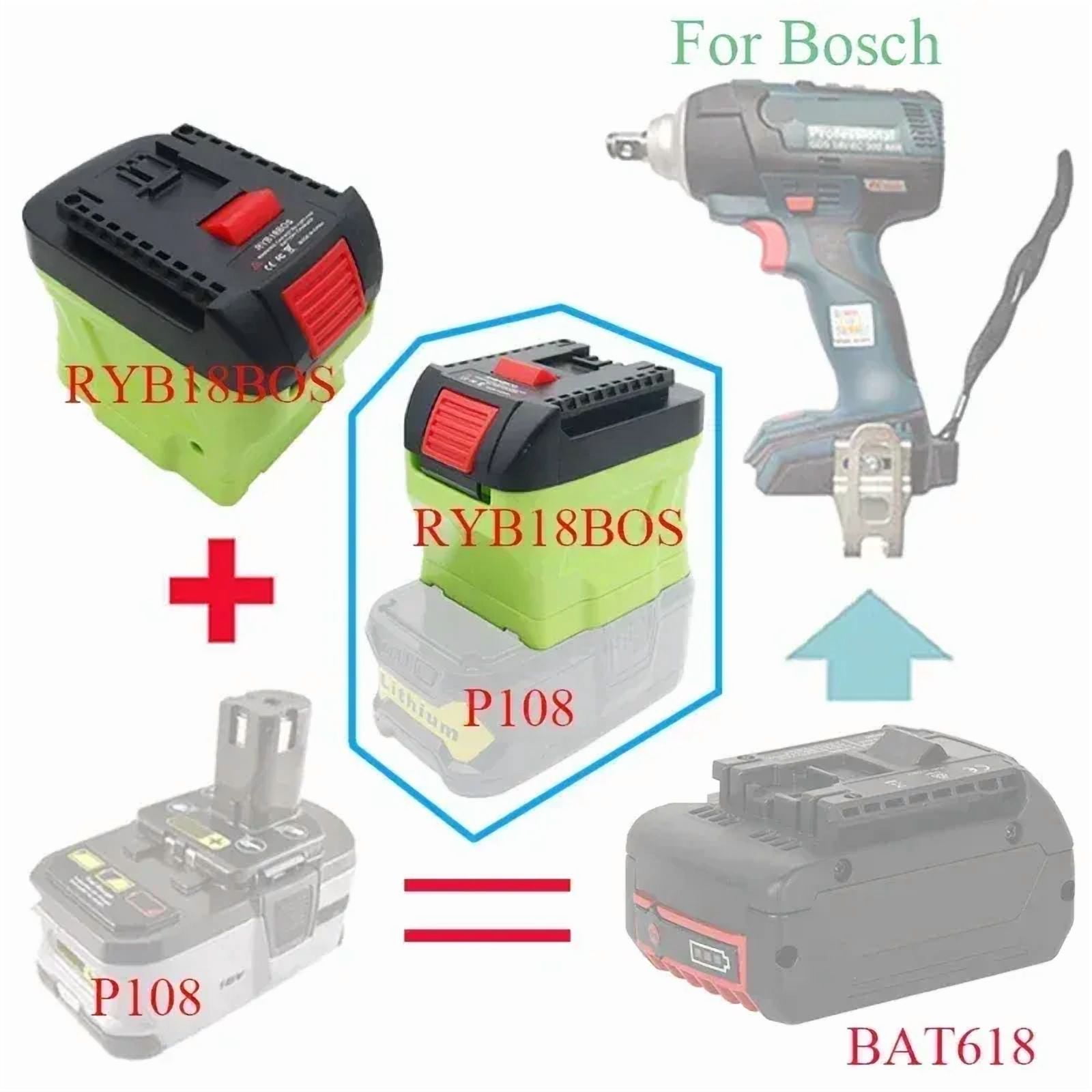 Battery Converter Adapter For Ryo.bi 18V Li-ion Battery Convert to For Bos*ch BAT609 18V Power Tools
