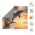 thumbnail image 2 of Dish Drying Mat, Sailing Dancing Dolphin Highly Absorbent Drying Matt Kitchen Counter, Dish Mat Drying Pad Dishes Drainer Mats for Kitchen Counter or Sink, 16 x 18 inch, 2 of 6