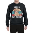 thumbnail image 3 of Proud Cat Daddy Cat Lover Unisex Crewneck Graphic Sweatshirt, Black, Small, 3 of 5